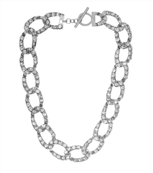 Silver Stone Studded Choker Necklace - Image 2