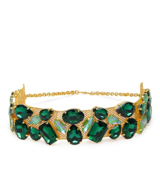 Golden Ivy Green Stone Choker