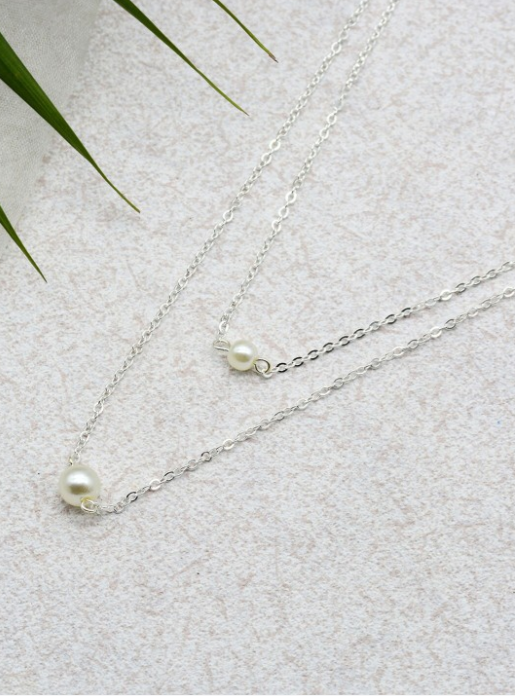 Timeless Silver & White Layered Chain Necklace