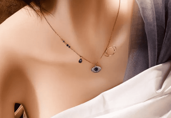 Rose Gold Plated Evil Eye Necklace