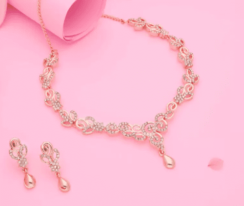 Gold Plated Rose Gold Ad Necklace made from Brass