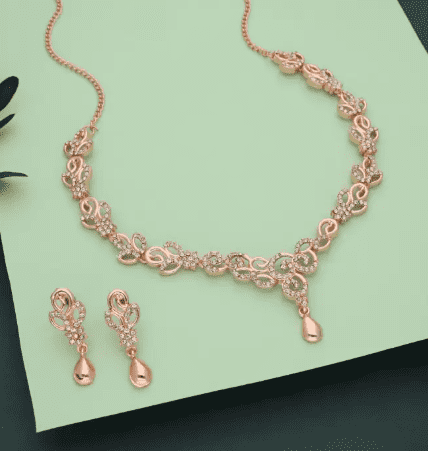 Gold Plated Rose Gold Ad Necklace made from Brass - Image 2