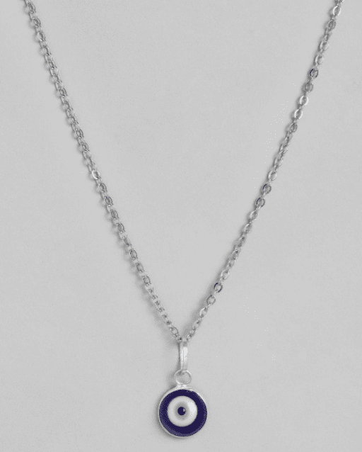 Blue & Silver toned Evil Eye Necklace