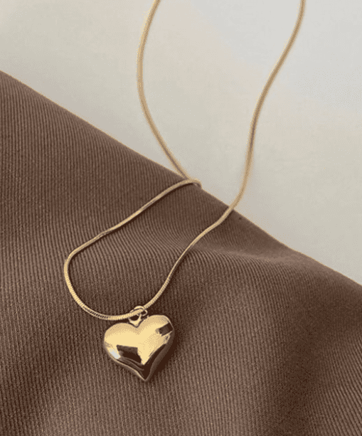 Gold Plated Heart Shaped Necklace - Image 2