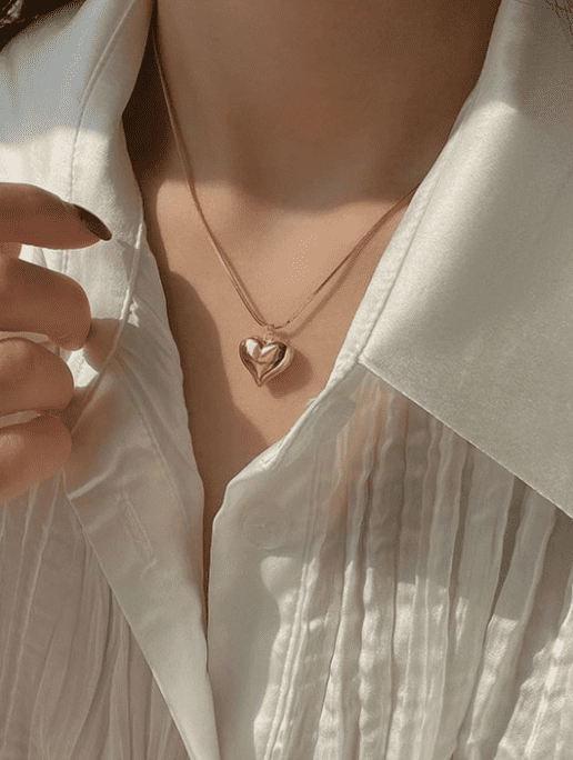 Gold Plated Heart Shaped Necklace - Image 3