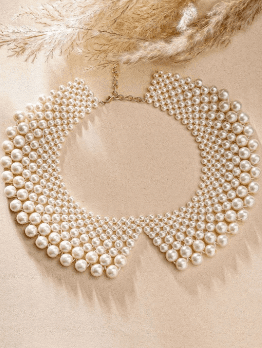 Gold Plated Pearl Beaded Necklace - Image 3