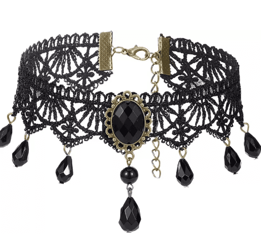 Black Pearl Choker Necklace made from Crystal - Image 3